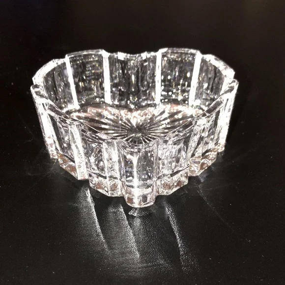 NEW LISTING! Lead Crystal Heart Trinket Dish - Picture 2 of 7